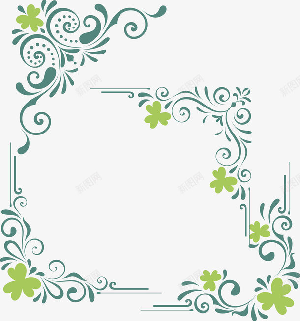 欧式清新花纹唯美矢量图ai免抠素材_88icon https://88icon.com 唯美 欧式 清新 花纹 矢量图