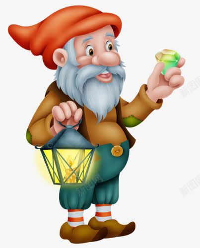 卡通白胡子掘金老人png免抠素材_88icon https://88icon.com 卡通手绘 吊灯 宝石 工人 掘金老人 白胡子