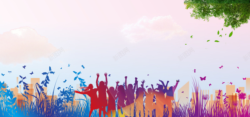 五四青年节文艺人物剪影彩色背景psd设计背景_88icon https://88icon.com 54青年节 五四精神 五四青年节 五四青年节海报 年轻人 青年节 青年节海报 青年节海报素材 青春