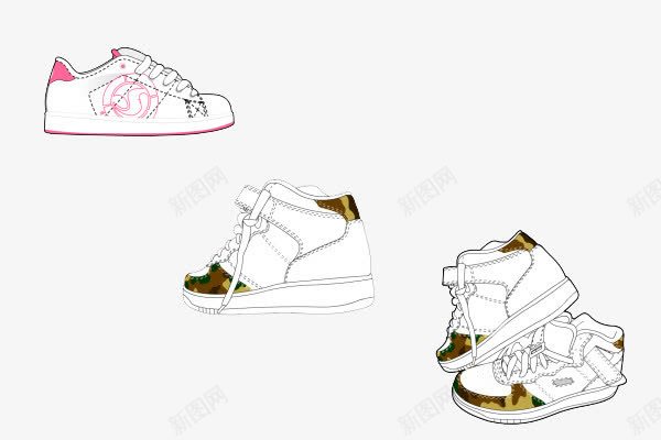 手绘版鞋子png免抠素材_88icon https://88icon.com 手绘 简约 线条 鞋子