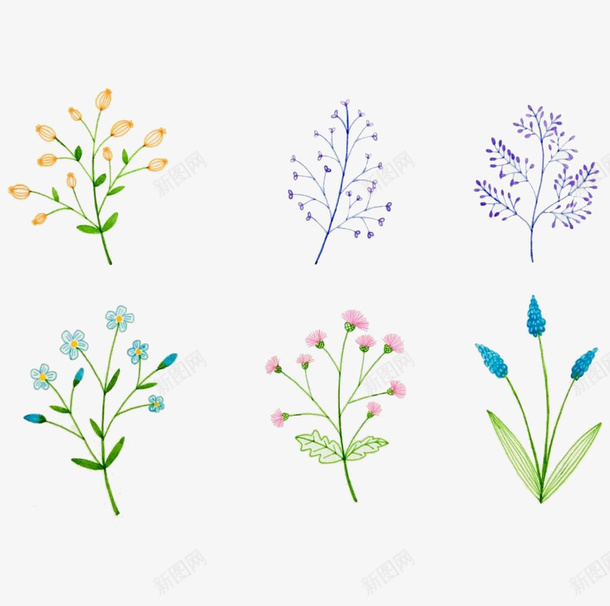 手绘小清新植物组图psd免抠素材_88icon https://88icon.com 植物 清新 清新植物