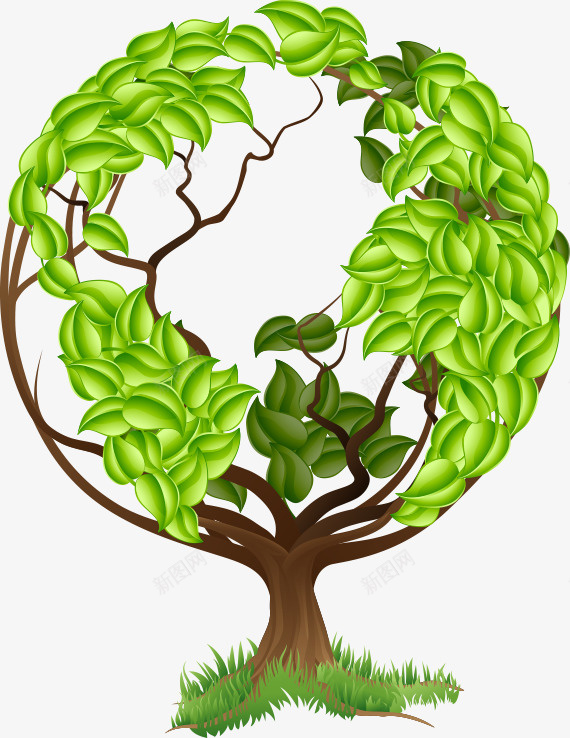 圆形小树png免抠素材_88icon https://88icon.com 叶子 大树 小树 小草 树 树木 植物 绿色