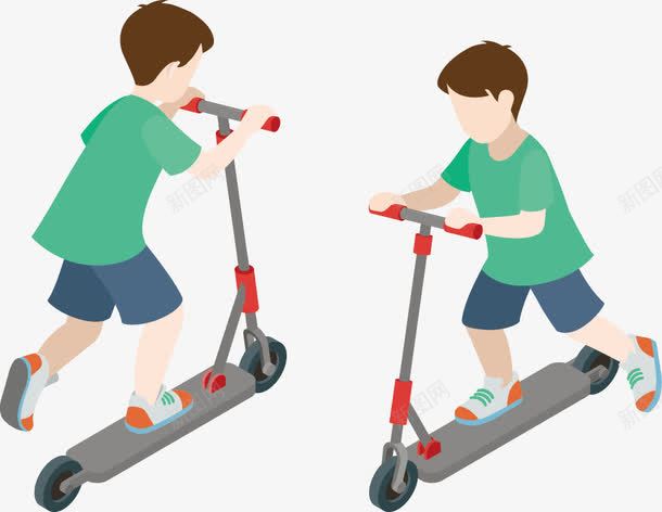 滑板车png免抠素材_88icon https://88icon.com 小男孩 滑板车 玩滑板车 骑滑板车