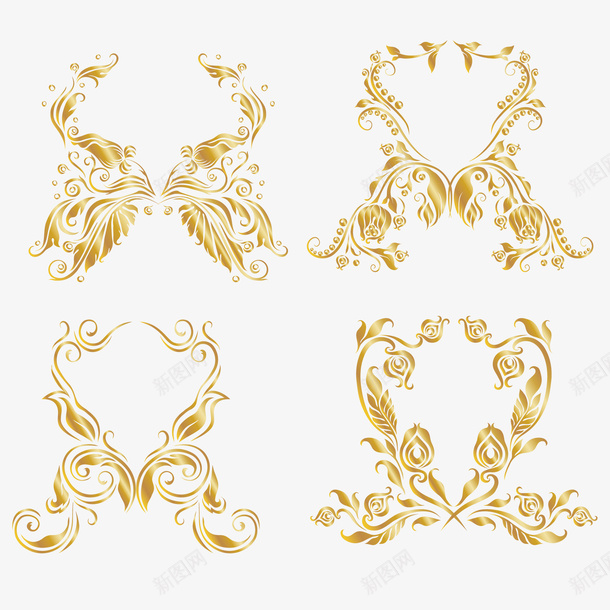 欧式金色的古典花纹矢量图ai免抠素材_88icon https://88icon.com 古典欧式 古典花纹 欧式 欧式古典 花纹 金色古典 金色花纹 矢量图