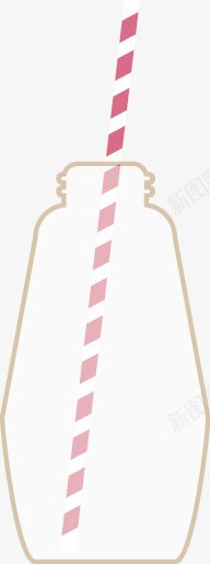 饮料瓶子png免抠素材_88icon https://88icon.com 吸管 玻璃瓶 瓶子 矢量素材 饮料