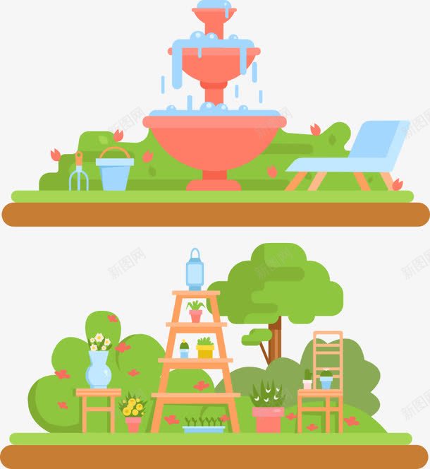 公园里的png免抠素材_88icon https://88icon.com 公园 凳子 卡通公园 喷泉 插画喷泉 矢量公园 花卉