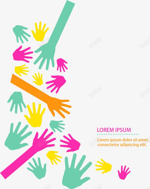彩色手印背景png免抠素材_88icon https://88icon.com 彩色手印背景矢量下载手臂手印水彩手背景矢量图