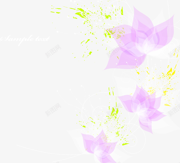 梦幻花纹矢量图ai免抠素材_88icon https://88icon.com 紫色花纹 绿叶 花纹 矢量图