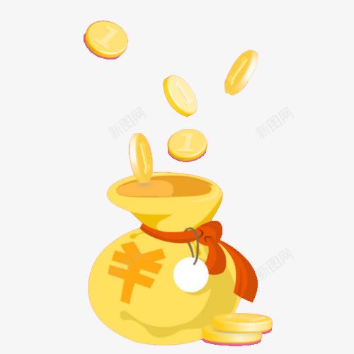 金色的钱袋png免抠素材_88icon https://88icon.com 手绘 金币 金袋子 钱 黄色