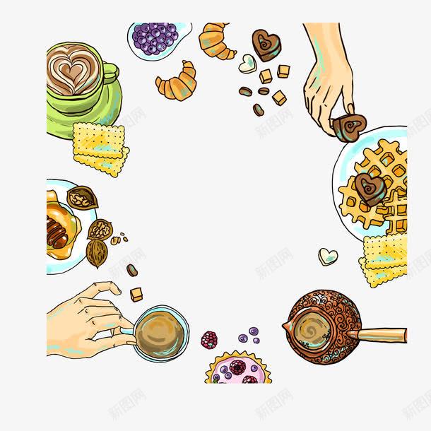 咖啡厅元素png免抠素材_88icon https://88icon.com 咖啡 牛角包 饼干