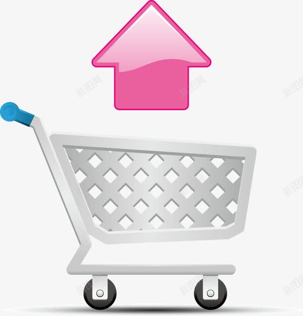 购物车装饰手绘png免抠素材_88icon https://88icon.com 向上 粉色 节日 轮子