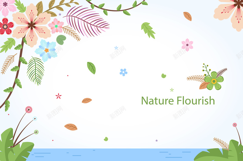 自然河面手绘清新背景矢量图ai设计背景_88icon https://88icon.com 卡通 手绘 插画 河面 清新自然 环境 素材 背景 自然 自然清新 自然背景 矢量图