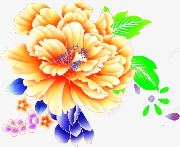 中秋节手绘黄花绿叶包装png免抠素材_88icon https://88icon.com 中秋节 包装 绿叶 黄花