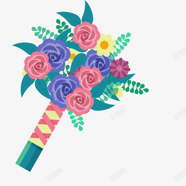 卡通婚礼的花束矢量图ai免抠素材_88icon https://88icon.com 卡通 喜宴 婚宴 婚礼 彩色 手绘 植物 花束 矢量图