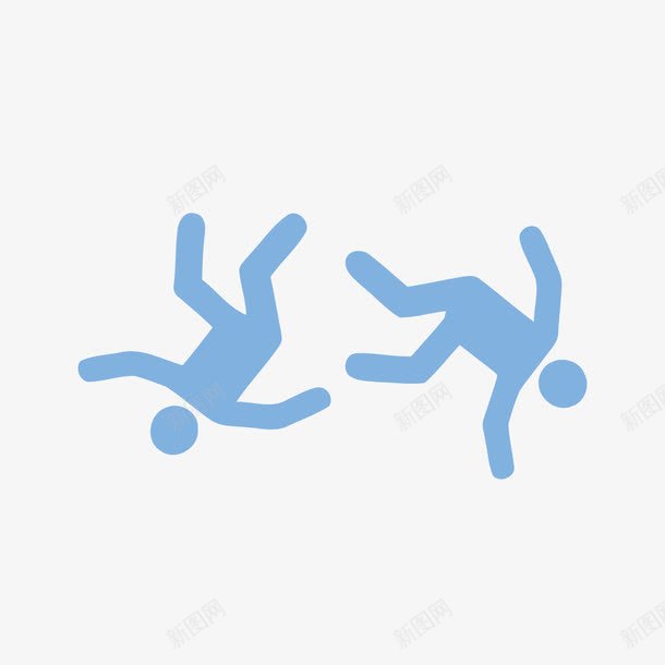 蓝色卡通人png免抠素材_88icon https://88icon.com 人 动作 卡通 扁平火柴人 蓝色