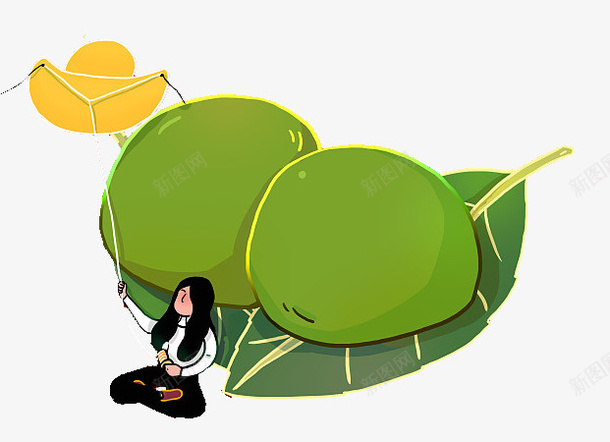 可爱插图清明节食物青团装饰插画png免抠素材_88icon https://88icon.com 传统节日饮食 可爱插图 清明节 装饰插画 青团 食物