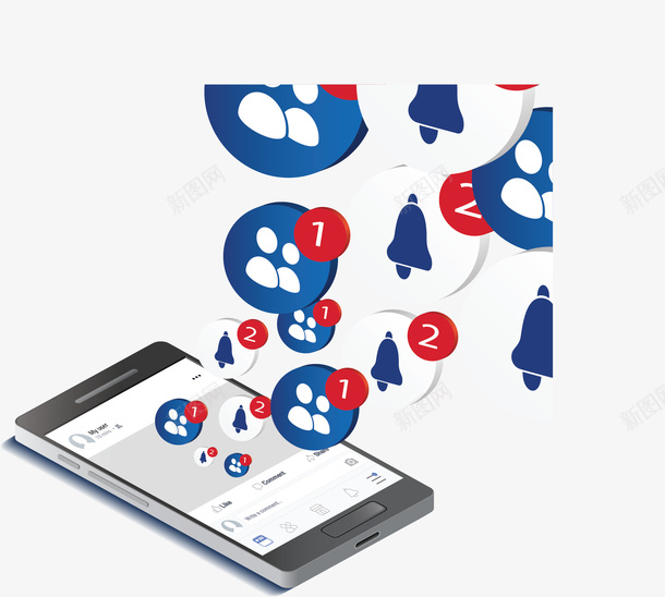 手机端互联网应用矢量图ai免抠素材_88icon https://88icon.com 手机 手机应用 手机端 矢量png 社交 社交应用 矢量图