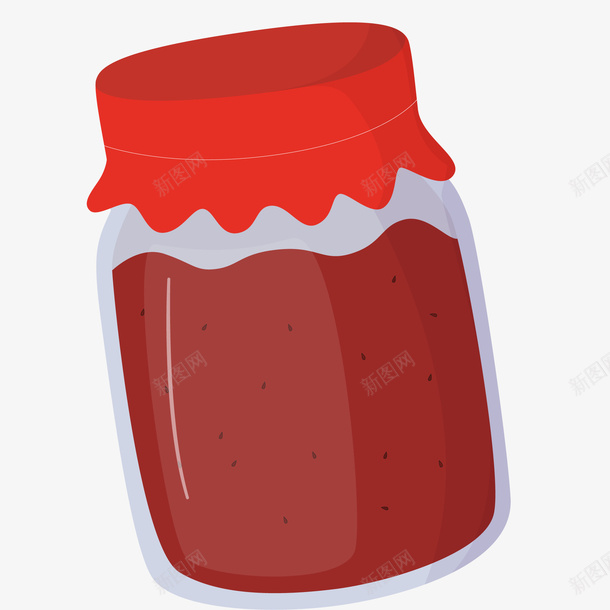 卡通手绘果酱矢量图ai免抠素材_88icon https://88icon.com 卡通 果酱 瓶子 红色 罐子 酱料 食物 矢量图