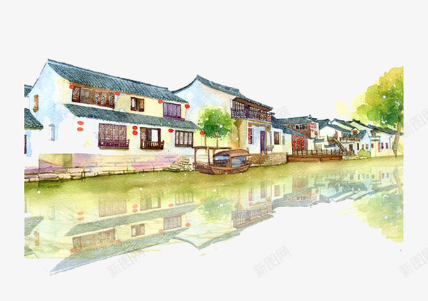水彩房子png免抠素材_88icon https://88icon.com 卡通 建筑 房子 水彩 装饰