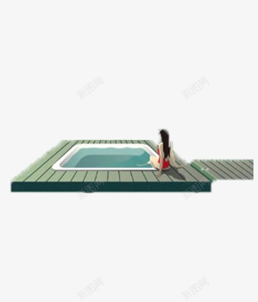 露天泳池png免抠素材_88icon https://88icon.com 游泳池 美女 露天