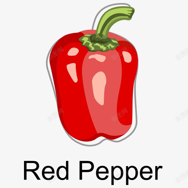 红菜椒矢量图ai免抠素材_88icon https://88icon.com 彩椒 矢量红菜椒免抠PNG 矢量菜椒 菜园 蔬菜 食材 矢量图