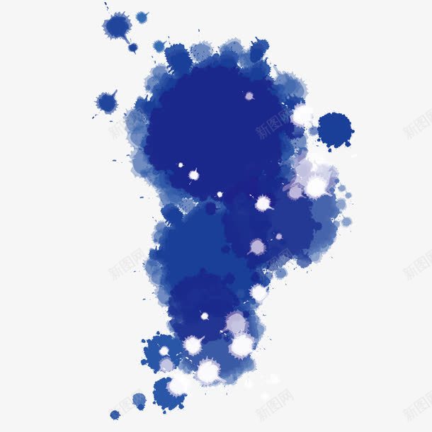 蓝色水墨背景矢量图ai免抠素材_88icon https://88icon.com 喷墨元素 水墨 蓝色 装饰 矢量图