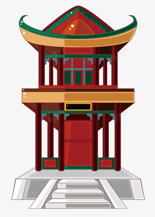 中国风建筑二层楼建筑png免抠素材_88icon https://88icon.com 中国风 层楼 建筑