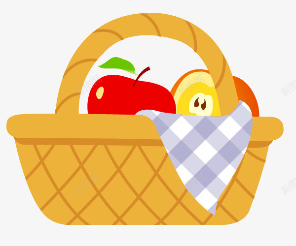 一篮水果png免抠素材_88icon https://88icon.com 彩色 手绘 水果 简单