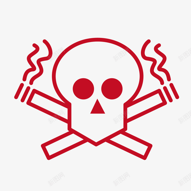 红色卡通骷髅头禁烟标签png免抠素材_88icon https://88icon.com 不抽烟 世界无烟日 卡通香烟 卡通骷髅头 禁烟标签 背景装饰