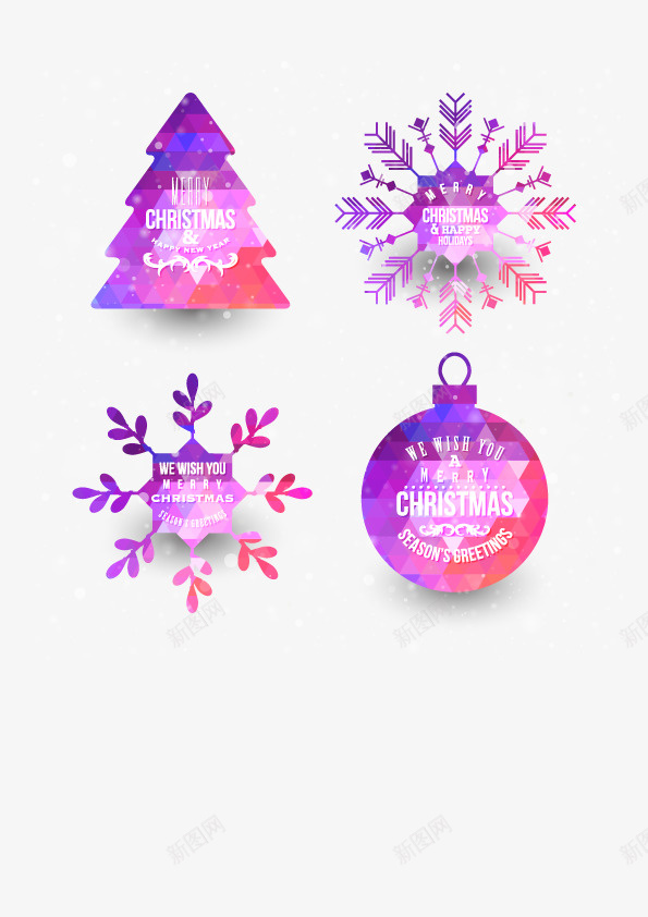 炫彩圣诞矢量图eps免抠素材_88icon https://88icon.com 促销 圣诞快乐 梦幻 紫色 节日 矢量图