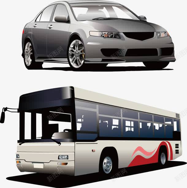 时尚小轿车和大巴车png免抠素材_88icon https://88icon.com 大巴车 小轿车 时尚 私家车