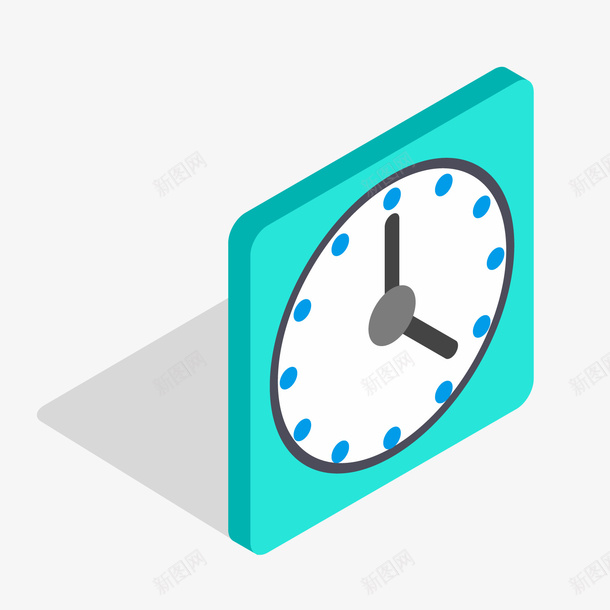 绿色方形钟表卡通插画矢量图ai免抠素材_88icon https://88icon.com 卡通插画 影子 方形 时间 绿色 钟表 黑色指针 矢量图