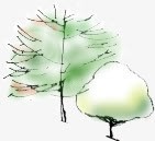 手绘春风绿色植物png免抠素材_88icon https://88icon.com 春风 绿色植物