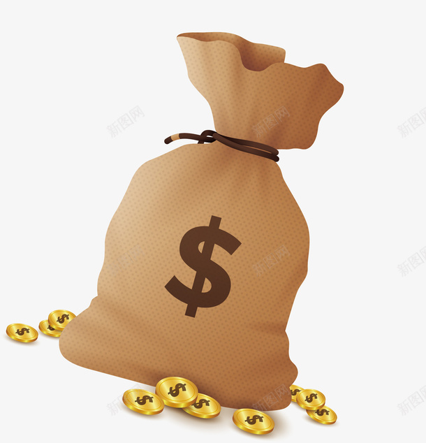 水彩钱袋装饰矢量图ai免抠素材_88icon https://88icon.com 创意 卡通手绘 水彩 金币 金钱 钱包 钱袋 矢量图
