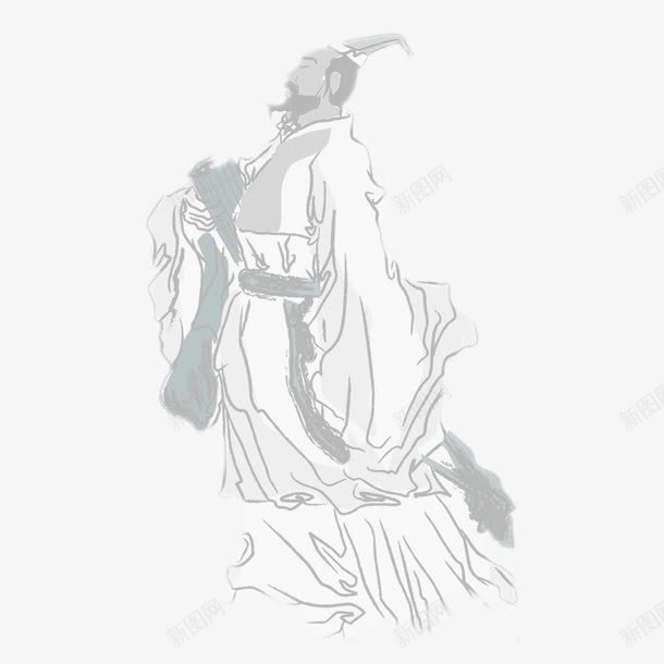水墨古画png免抠素材_88icon https://88icon.com 人 人物 水墨人脸 水墨画 画