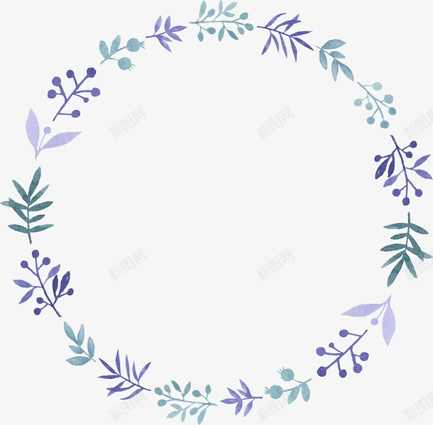 彩色植物花环png免抠素材_88icon https://88icon.com png图形 png装饰 彩色 手绘 植物 装饰