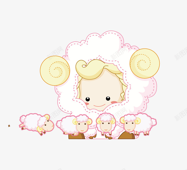 手绘羊png免抠素材_88icon https://88icon.com 羊