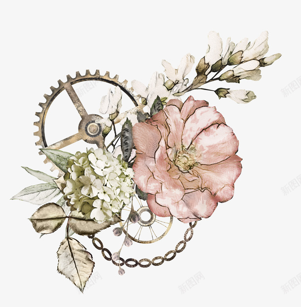 手绘水彩植物小清新花朵png免抠素材_88icon https://88icon.com 创意 卡通手绘 叶子 植物 水彩 白色 粉色 花朵 鲜花