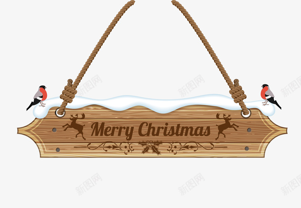 褐色积雪圣诞节木牌png免抠素材_88icon https://88icon.com Christmas Merry 圣诞快乐 圣诞节 积雪木牌 褐色木牌