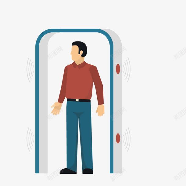 卡通安检出行png免抠素材_88icon https://88icon.com 出行 卡通 安检 扫描