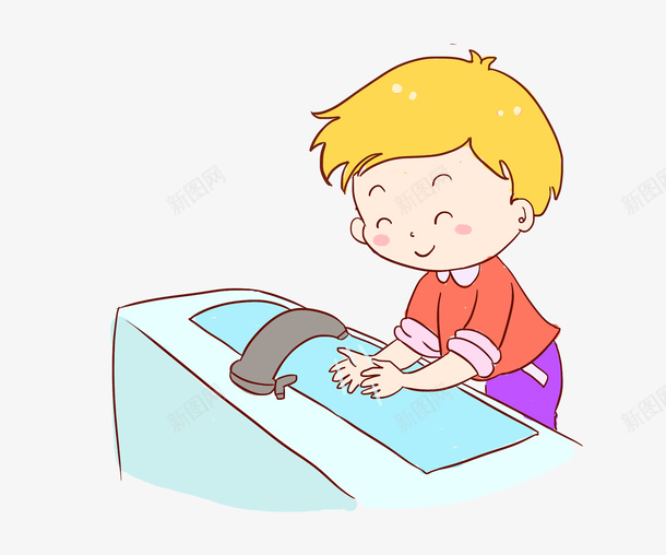 卡通洗手男孩png免抠素材_88icon https://88icon.com 卡通男孩 小朋友 小男孩 手部消毒 洗手 洗手宣传海报