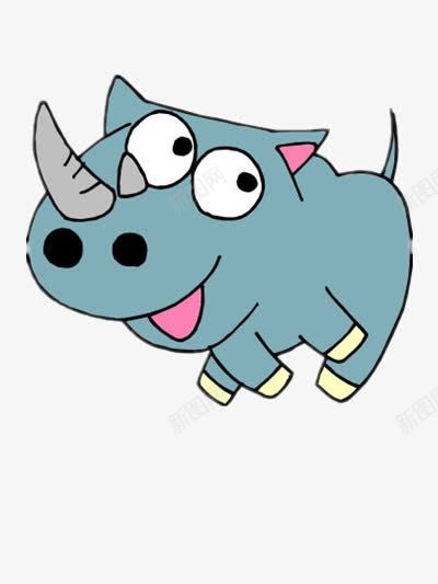 笑眯眯的犀牛png免抠素材_88icon https://88icon.com 免抠 动物 微笑 犀牛7 素材