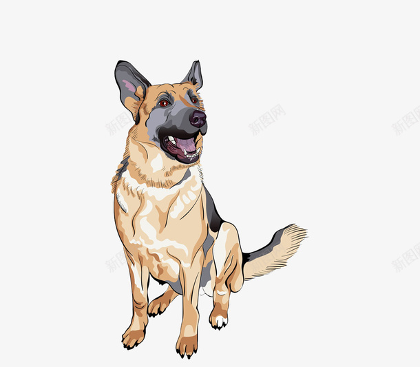 卡通手绘狼狗png免抠素材_88icon https://88icon.com 军犬 卡通 小狼狗 忠犬 手绘 狗 狼狗 看门狗 警犬
