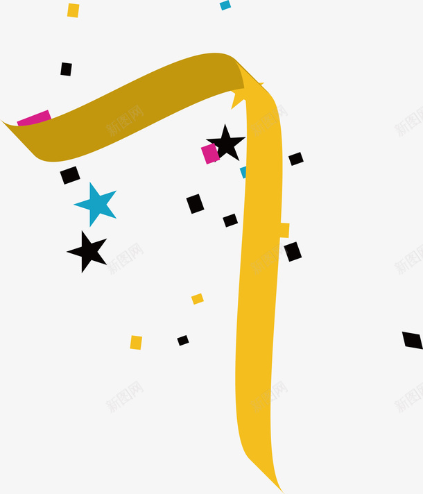 星星彩带矢量图ai免抠素材_88icon https://88icon.com 7字 喷射彩带 彩带 星星 漂浮彩带 节日彩带 金色彩带 矢量图