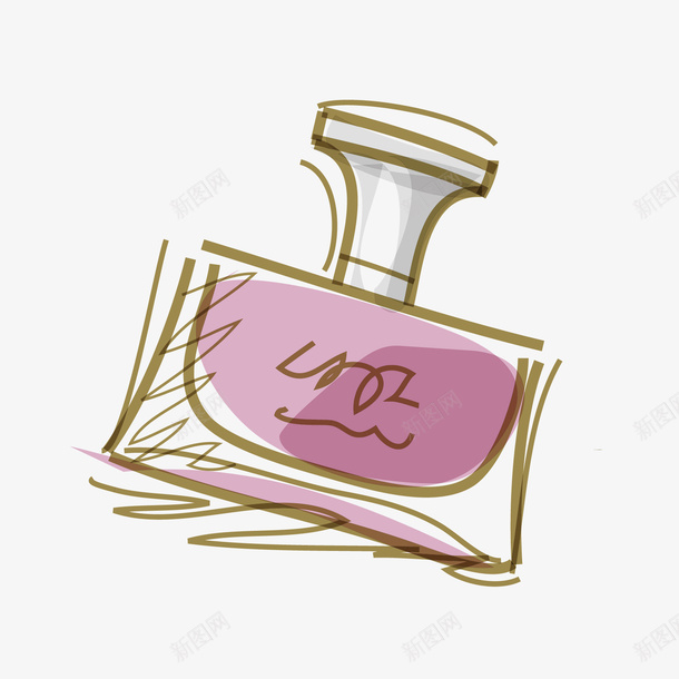 手绘插画矢量图ai免抠素材_88icon https://88icon.com 平面设计 手绘 插画 时尚 香水 矢量图