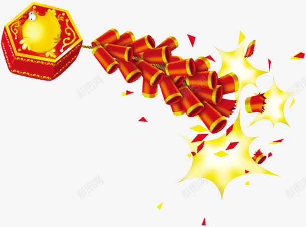 手绘红色新年鞭炮png免抠素材_88icon https://88icon.com 新年 红色 鞭炮