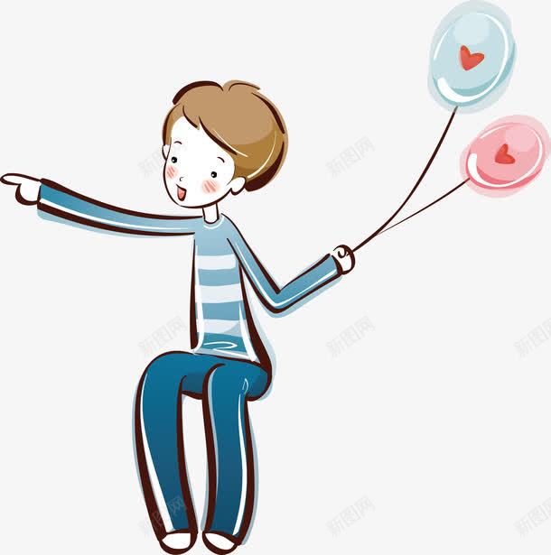 手绘小男孩png免抠素材_88icon https://88icon.com 唯美 气球 矢量手绘小男孩 非主流