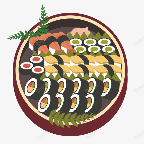 一锅美味寿司矢量图ai免抠素材_88icon https://88icon.com 寿司 美味 锅 矢量图