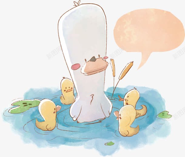 手绘卡通小鸭子png免抠素材_88icon https://88icon.com 卡通 小鸭子 幼儿插画 手绘