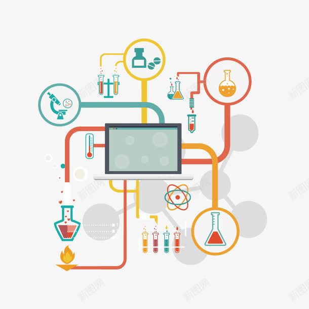 化学研究器械矢量图ai免抠素材_88icon https://88icon.com 化学 显微镜 酒精灯 量杯 矢量图